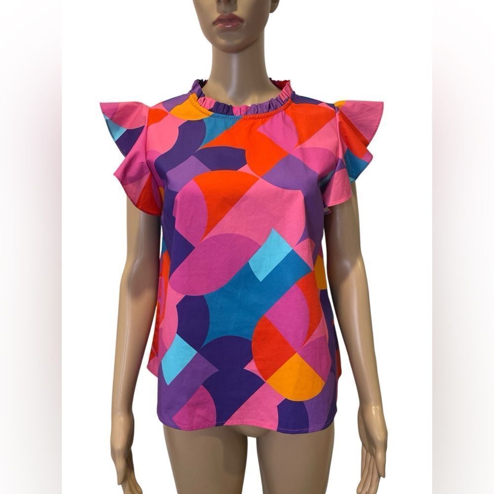 AVARA Colorful Geometric Women's Top size XS